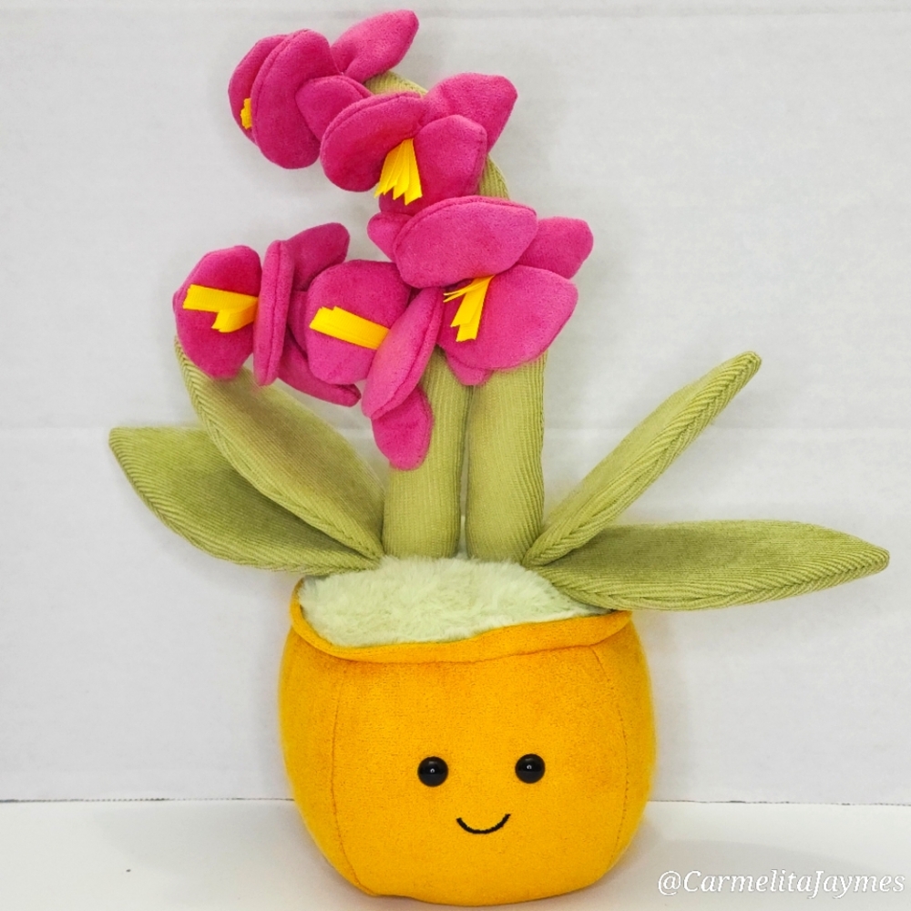 BUTTERFLY ORCHID 🦋🪷 Apricot Lamb Pink Butterfly Orchid Potted Flower Plush NWT